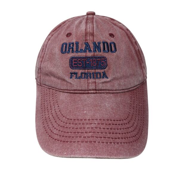 Orlando Florida Est. 1875 Slideback Hat Red One Size Adjustable Ben Kaufman - Picture 1 of 8